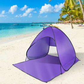 Beach Tent Shade Shelter Anti-UV Automatic Waterproof Tent Canopy For Man With Net Window Storage Bag (Option: Purple)