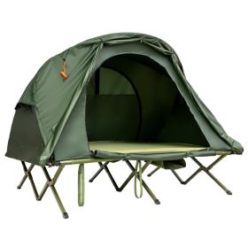 2-Person Outdoor Camping Tent with External Cover (Option: Green)