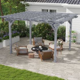 12' x 10' Outdoor Pergola (Option: Gray-1950x280x240 mm)