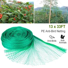 13 X 33ft Garden Netting Heavy Duty PE Anti Bird Netting Plants Fruits Tree Vegetables Protection Netting Net (Option: Green)