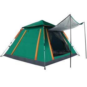 4-5 Person Camping Tent Outdoor Foldable Waterproof Tent with 2 Mosquito Nets Windows Carrying Bag for Hiking Climbing Adventure Fishing (Color: Green, size: One Size)