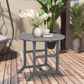 Frame Round Patio Table with Umbrella Hole (Option: Dark Gray-960x960x170 mm)